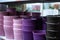 ceramic  empty flower pots on the counter in the store