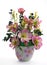 Ceramic flowerpot with artificial flowers