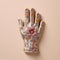 a ceramic hand with flowers hand painted generative AI
