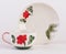 Ceramic hand painted cup and saucer