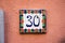 Ceramic house number 30