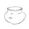 Ceramic jug. Old vase. Large clay pitcher for milk. Rustic pottery. hand-drawn vector illustration, sketch.
