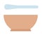 Ceramic mortar with pestle vector icon flat isolated