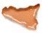 Ceramic Plate in Sicily Shape Design, Glossy Terracotta Brown Finish, Souvenir