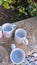 Ceramic plates, cups, glass glasses were thrown into a landfill