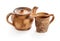 Ceramic pots. on white background