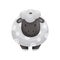 Ceramic salt or pepper as a lamb with black muzzle. Vector illustration.