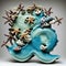 Ceramic sea creature statue, genererated with AI