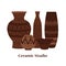 Ceramic studio emblem vector design with clay vases and pots