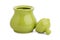 Ceramic sugar bowl of green