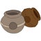 Ceramic tableware icon. Clay pot. Vector of a ceramic pot for baking. Hand drawn honey pot
