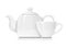 Ceramic teapot and cup. Porcelain kettle mug for tea. Vector illustration.