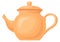 Ceramic teapot icon. Cartoon traditional clay dishware