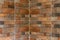 Ceramic tile brick background,brown ceramic tile corner in the kitchen on the wall