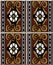 Ceramic tile pattern retro brown spiral curve cross vine white f