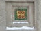 Ceramic tile with Russian heraldic symbol of two headed eagle