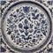 ceramic tiles A blue and white Turkish decorative tile plate with a floral pattern and a historical artwork elements