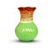 Ceramic vase, Green vase isolated on white background