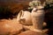 Ceramic vases clay jugs decoration and craft