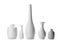 Ceramic vases on white background