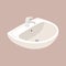 Ceramic washbasin vector illustration flat