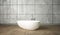 Ceramic white bath in minimalism design