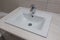 Ceramic white washbasin with stainless faucet