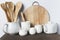 Ceramic and wooden cookware