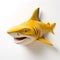 Ceramic Yellow Shark Statue: A Captivating Wall Sculpture In American Studio Craft Style