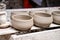 Ceramics on the elaboration process at a traditional factory at the small city of Raquira in Colombia