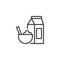 Cereal bowl and milk outline icon