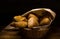 Cereal bread selection inside wicker basket