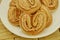 Cereal butter cookies on dish