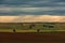 Cereal fields landscape and clouds