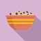 Cereal flakes bowl icon, flat style