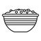 Cereal flakes bowl icon, outline style
