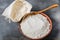 Cereal flour in bowl