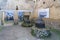 Cereal mill stones of the ancient city in Herculaneum archaeological park, Naples, Italy.