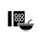 Cereal - porridge bowl and box icon, vector illustration, black sign on isolated background