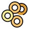 Cereal rings icon vector flat