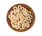 Cereal Rings Isolated, Breakfast Rice Loops, Corn Cereals Snack
