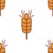 Cereal wheat spike seamless pattern field plant flour ingredient