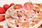 Cereals drenched in milk - quick breakfast with fruits and berries