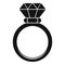 Ceremonial diamond ring icon, simple style