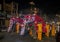 Ceremonial elephants parade down a street in Kandy in Sri Lanka during the Esala Perahera.