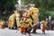 Ceremonial elephants parading in Kandy.