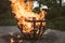 A Ceremonial Fire Burning in Japan