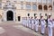 Ceremonial guard changing near Prince`s Palace, Monaco