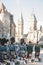 Ceremonial Guard of the Governor General Foot Guards of Canada, with their kilts, standing during remembrance day