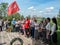 The ceremony at the mass grave in the village of Kaluga region (Russia) on 8 may 2016.